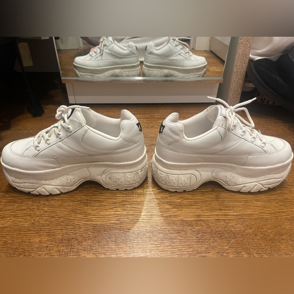 NAKED WOLFE SPORTY WHITE LEATHER SNEAKER WORN - Picture 5 of 7